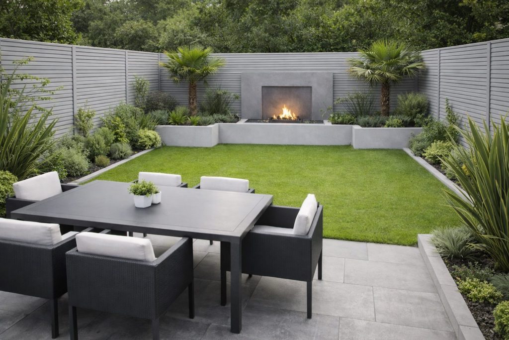 Aménagement de jardin avec gazon synthétique facile à entretenir à Montpellier