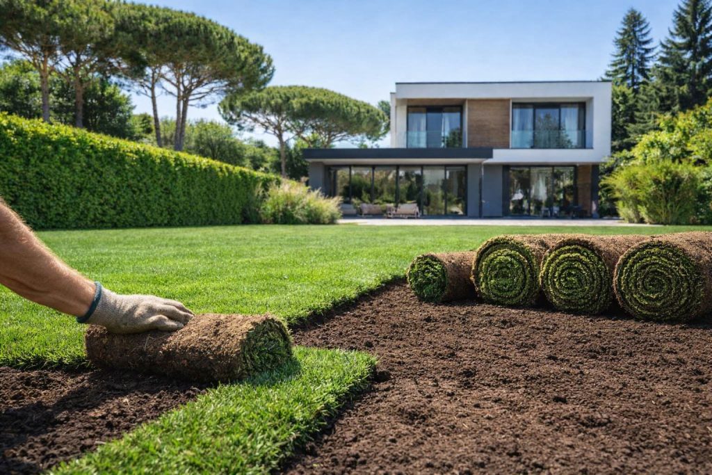 Pose de gazon en plaque naturel paysagiste La Grande_motte