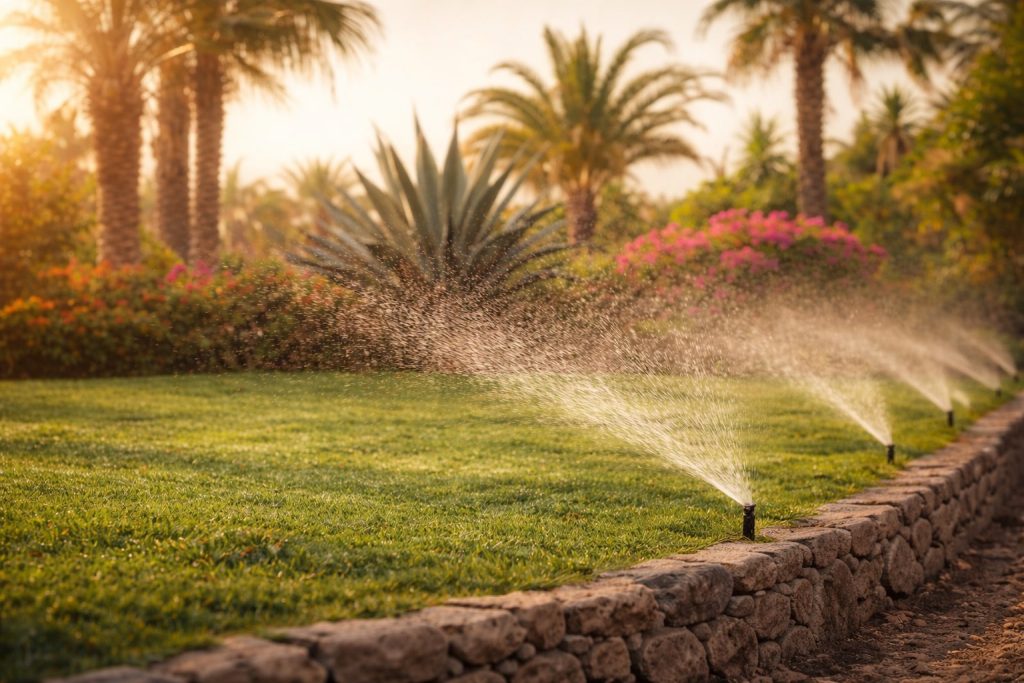 Pose arrosage automatique par paysagiste professionnel La Grande Motte